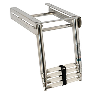 Telescopic foldaway standard ladder AISI316 4 step
